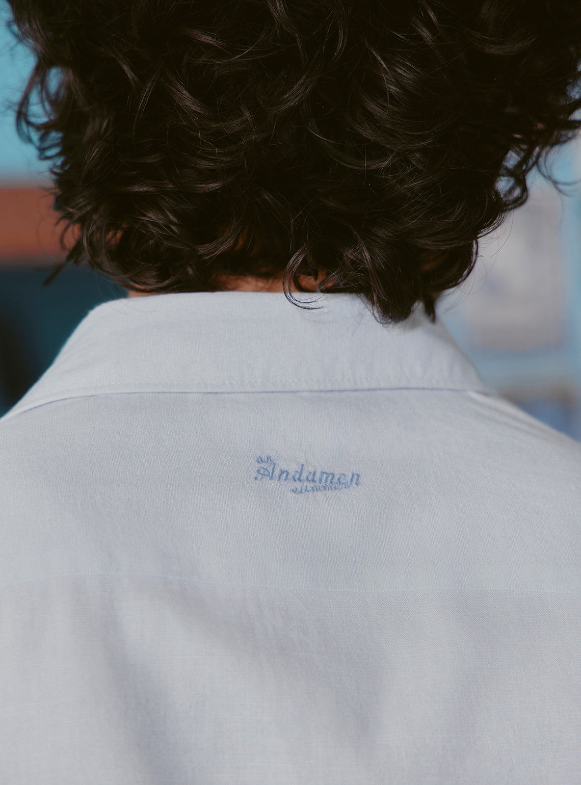 Margarita Blue Cotton Linen Print Shirt