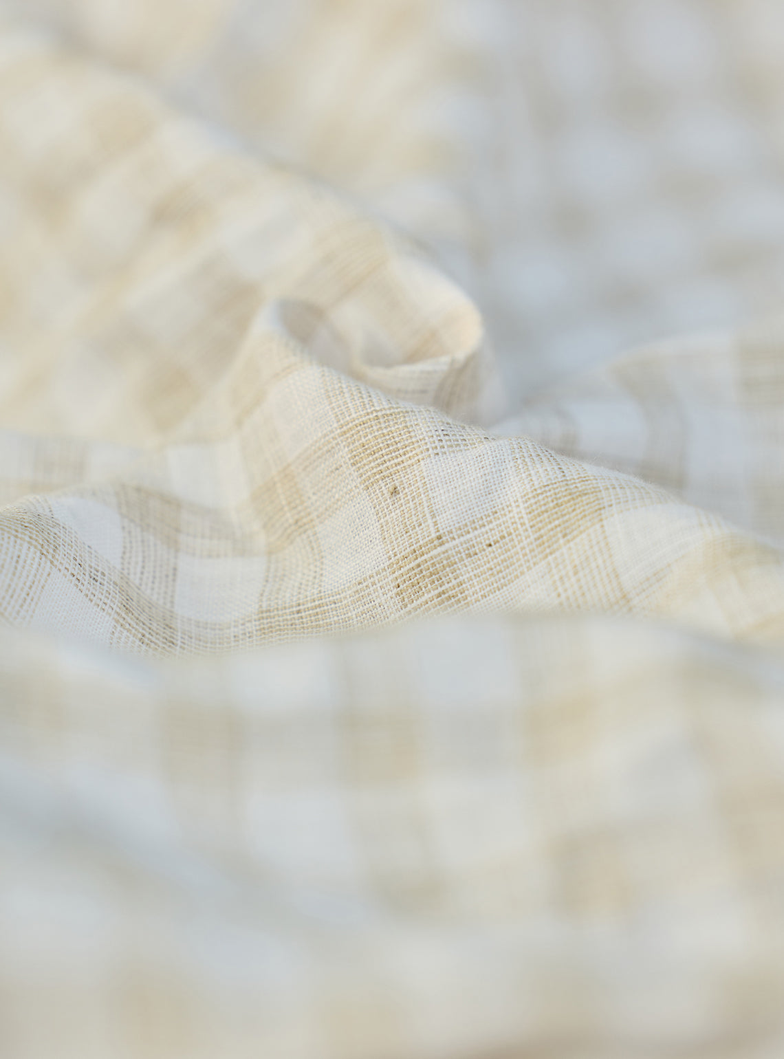 Sandstone Khaki Check Linen Shirt