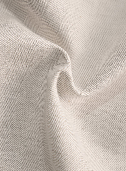 Dune Beige Linen Herringbone Trousers