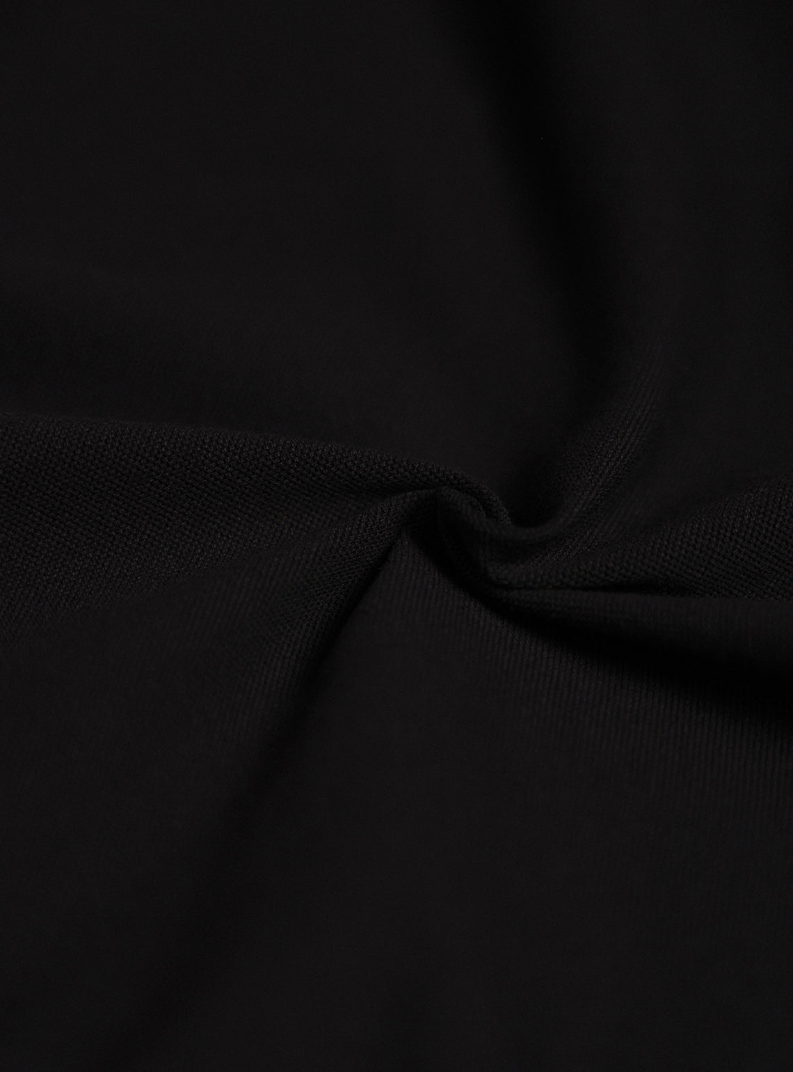 Coal Black Cotton Pique Polo
