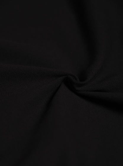 Coal Black Cotton Pique Polo