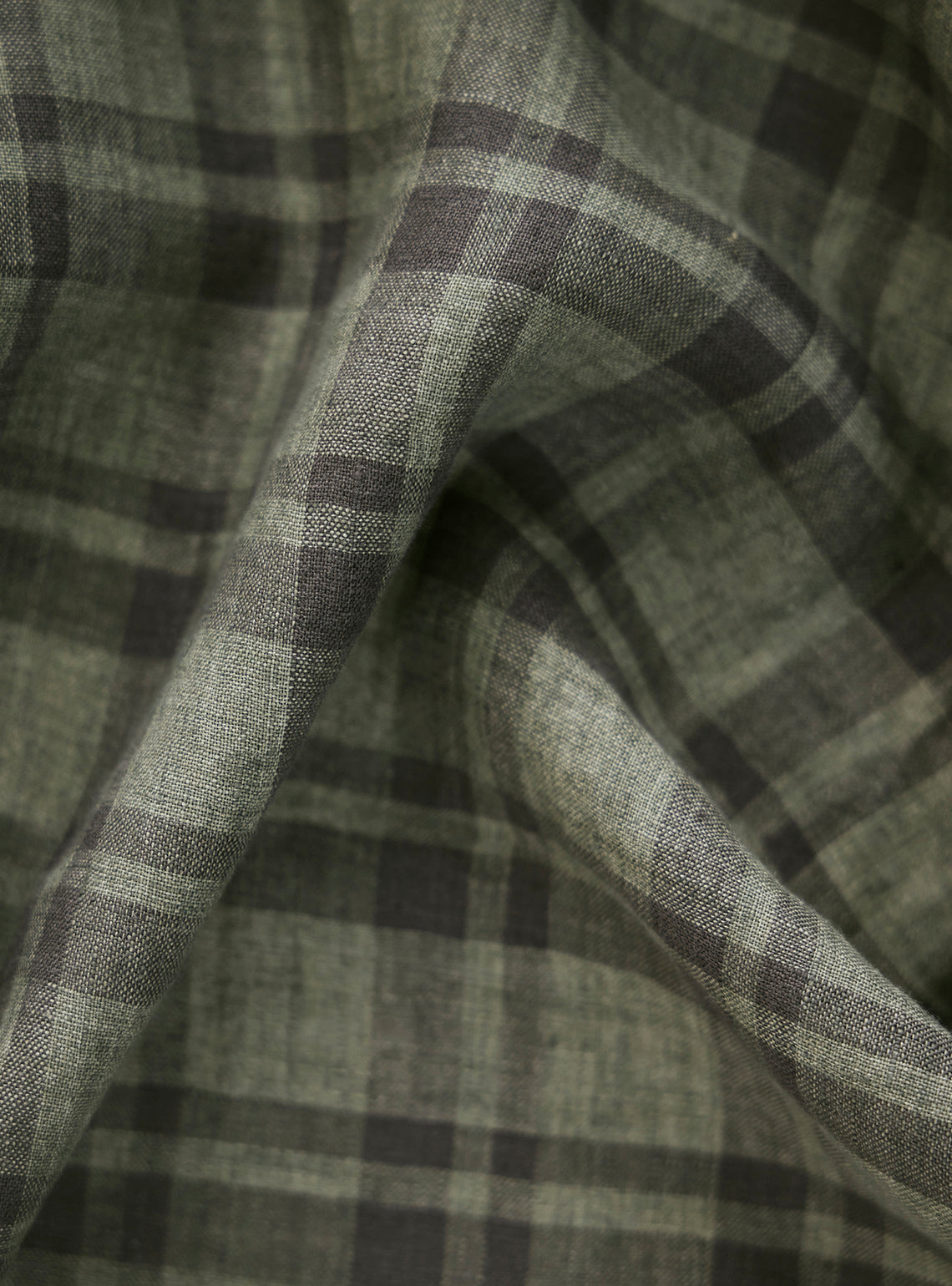 Merlin Grey Check Linen Shirt