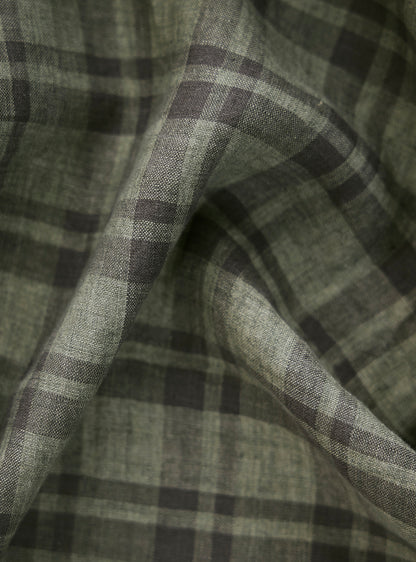 Merlin Grey Check Linen Shirt