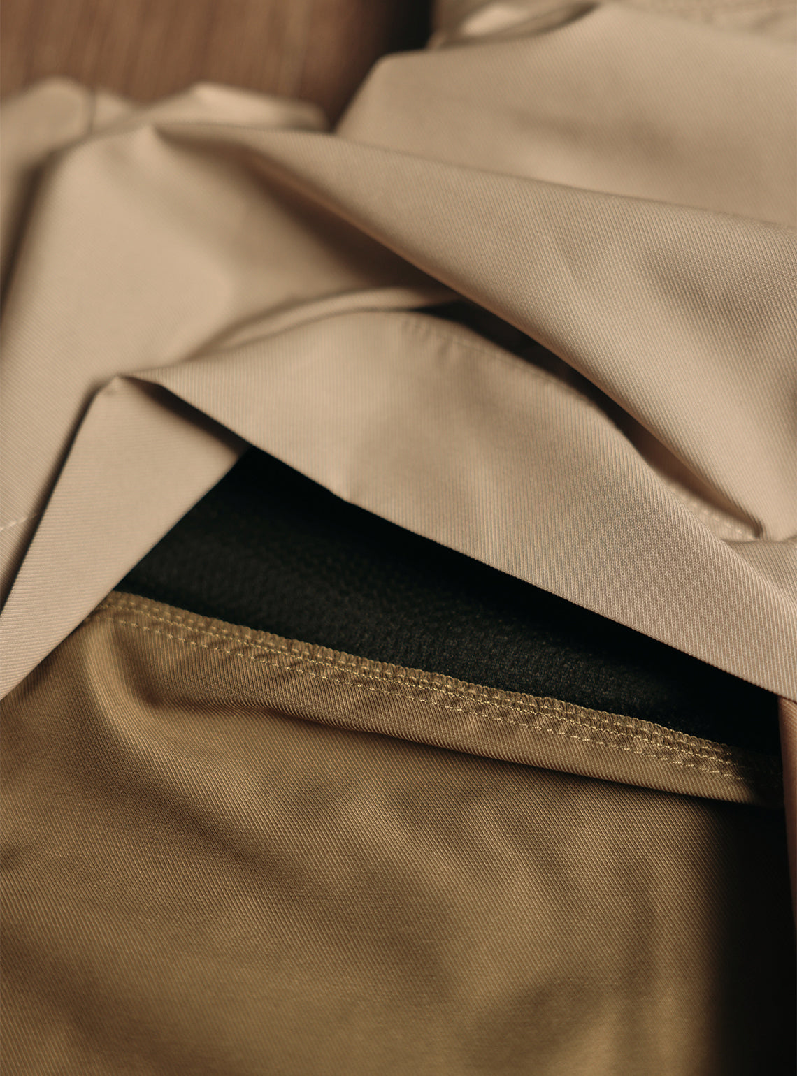 Khaki Quicksand Poly Twill Overshirt