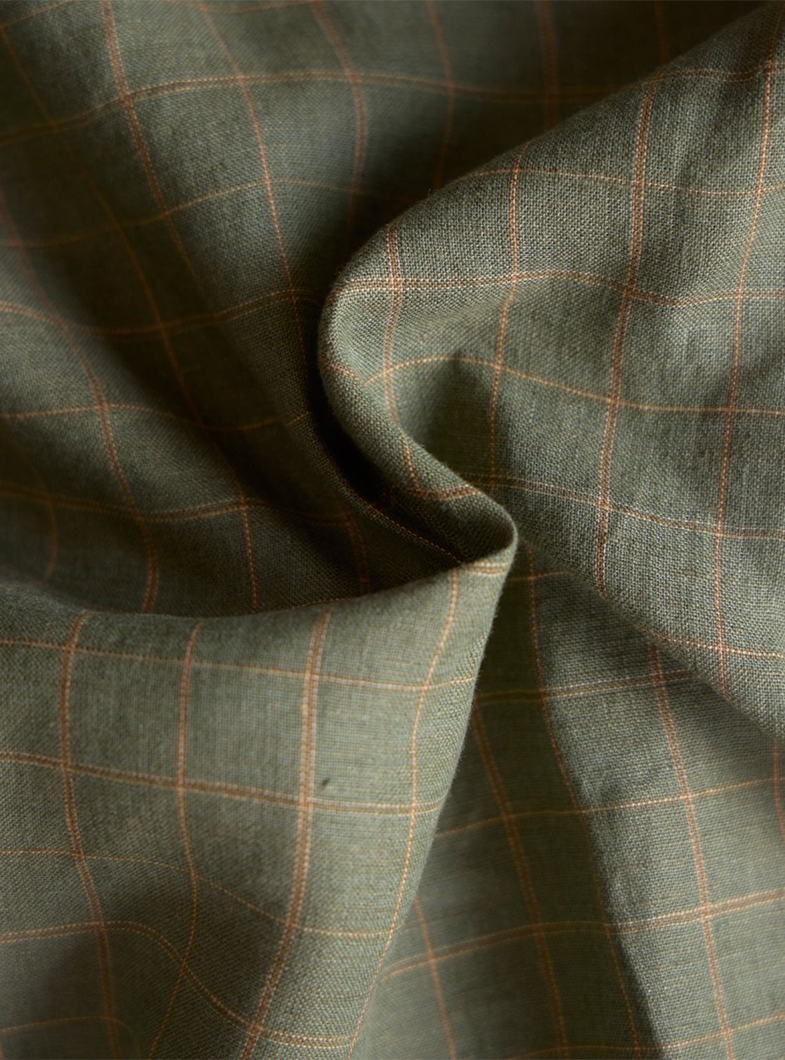 Gold Emerald European Linen Check Shirt