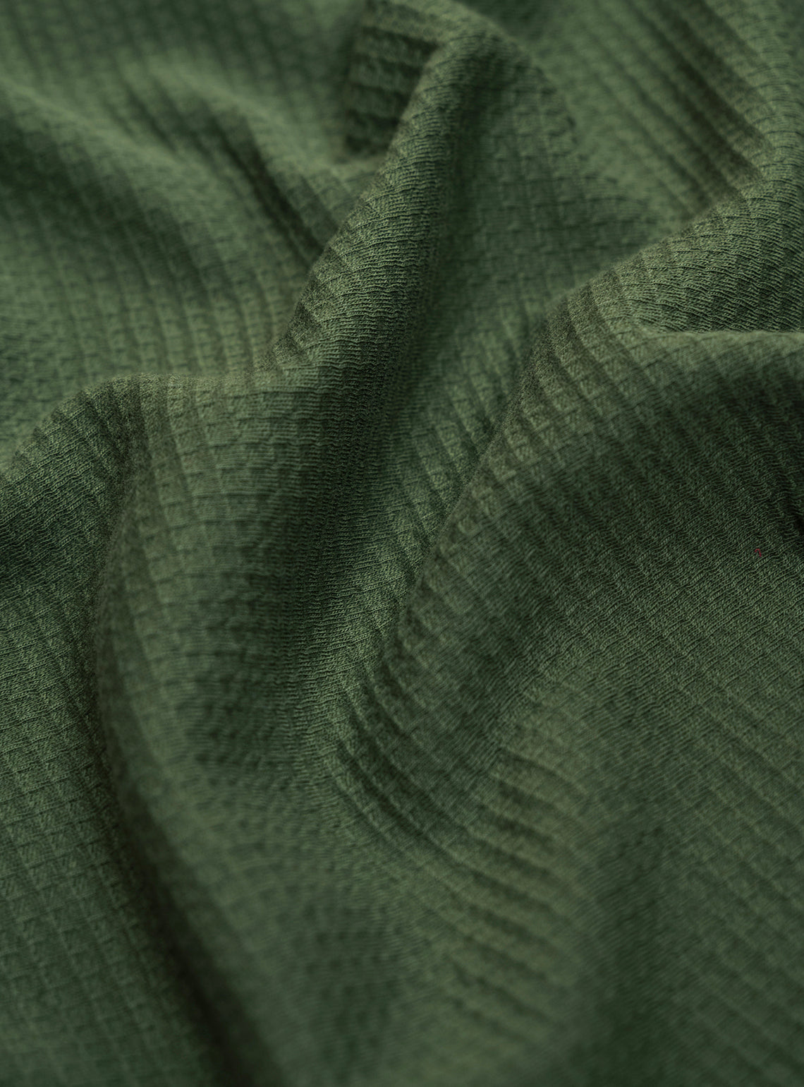 Brook Olive Cotton Jacquard Crew