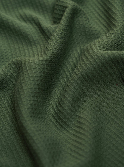 Brook Olive Cotton Jacquard Crew