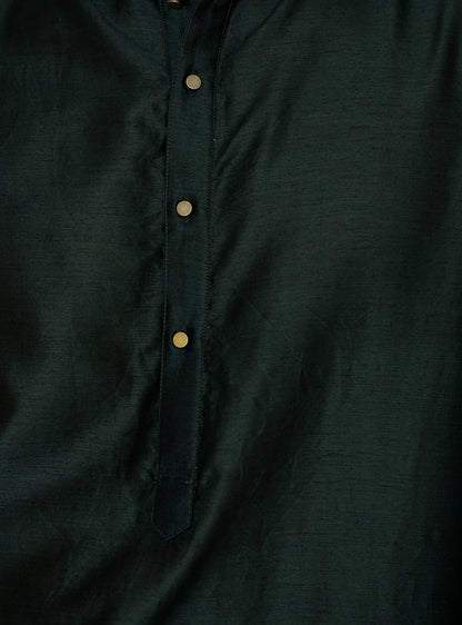 Vyan Green Cotton Silk Kurta