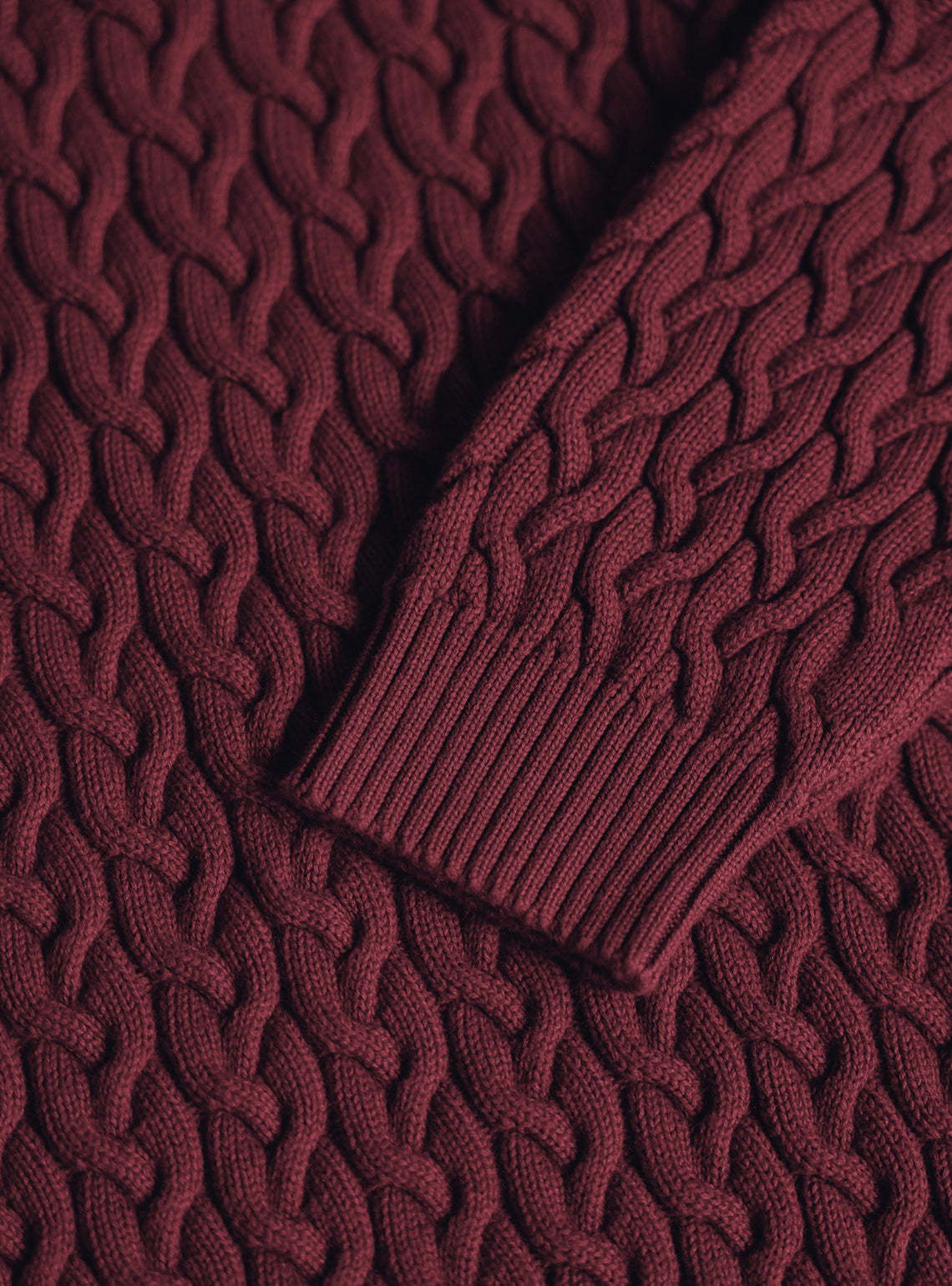 Deep Burgundy Cotton Wool Pullover
