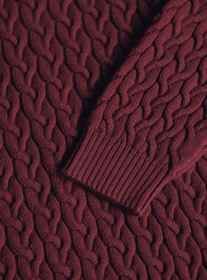Deep Burgundy Cotton Wool Pullover