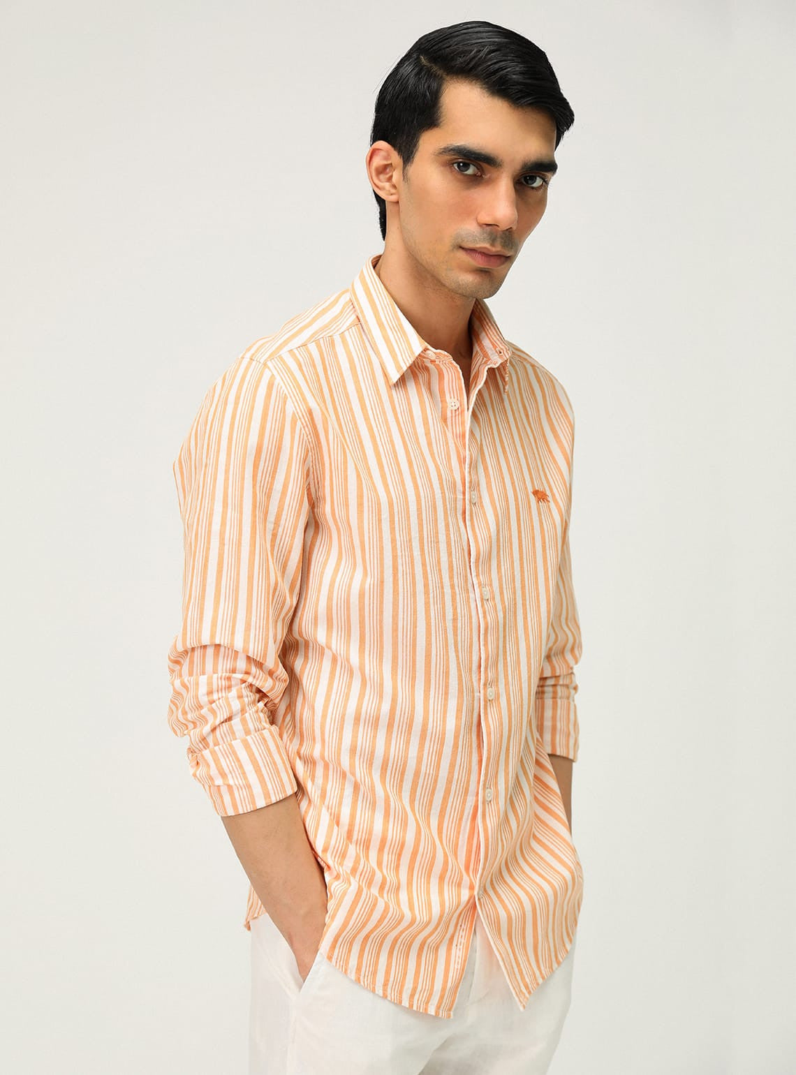 Mandarin Stripe Shirt