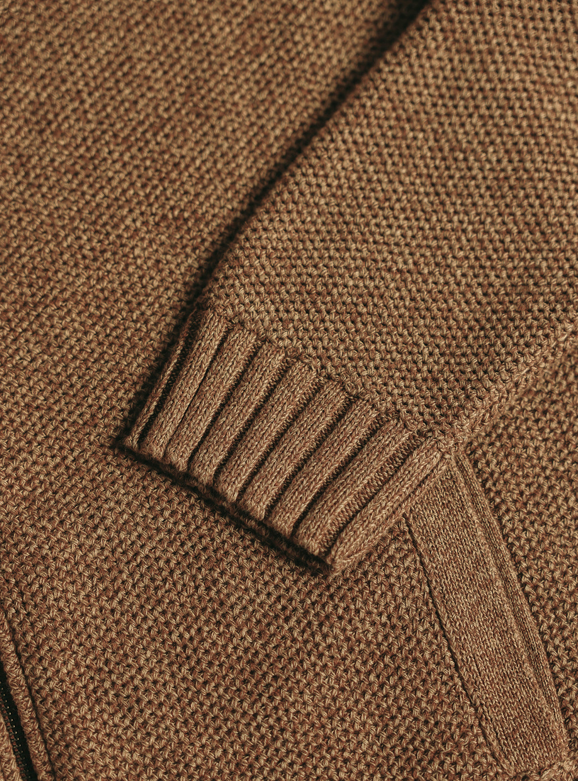 Copper Brown Cotton Melange Bomber Jacket