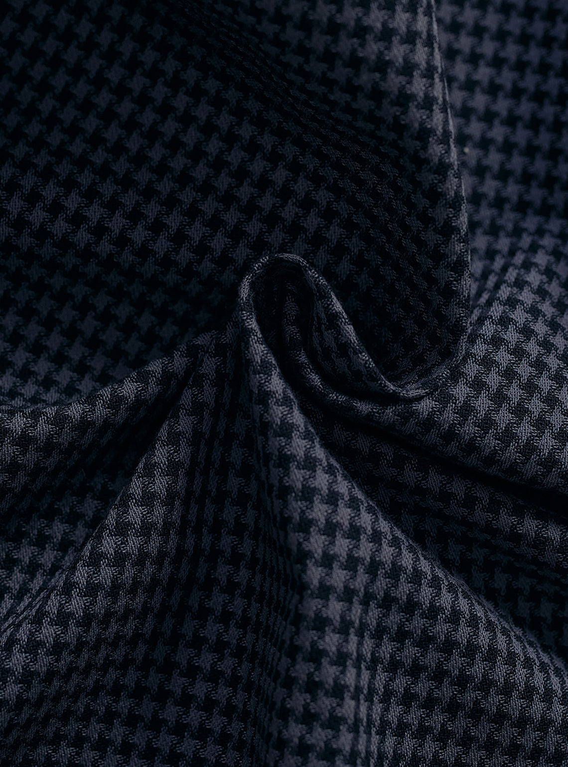 Ink Black Houndstooth Dobby Cotton Shirt