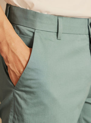 Aqua Nebula Cotton Stretch Chinos