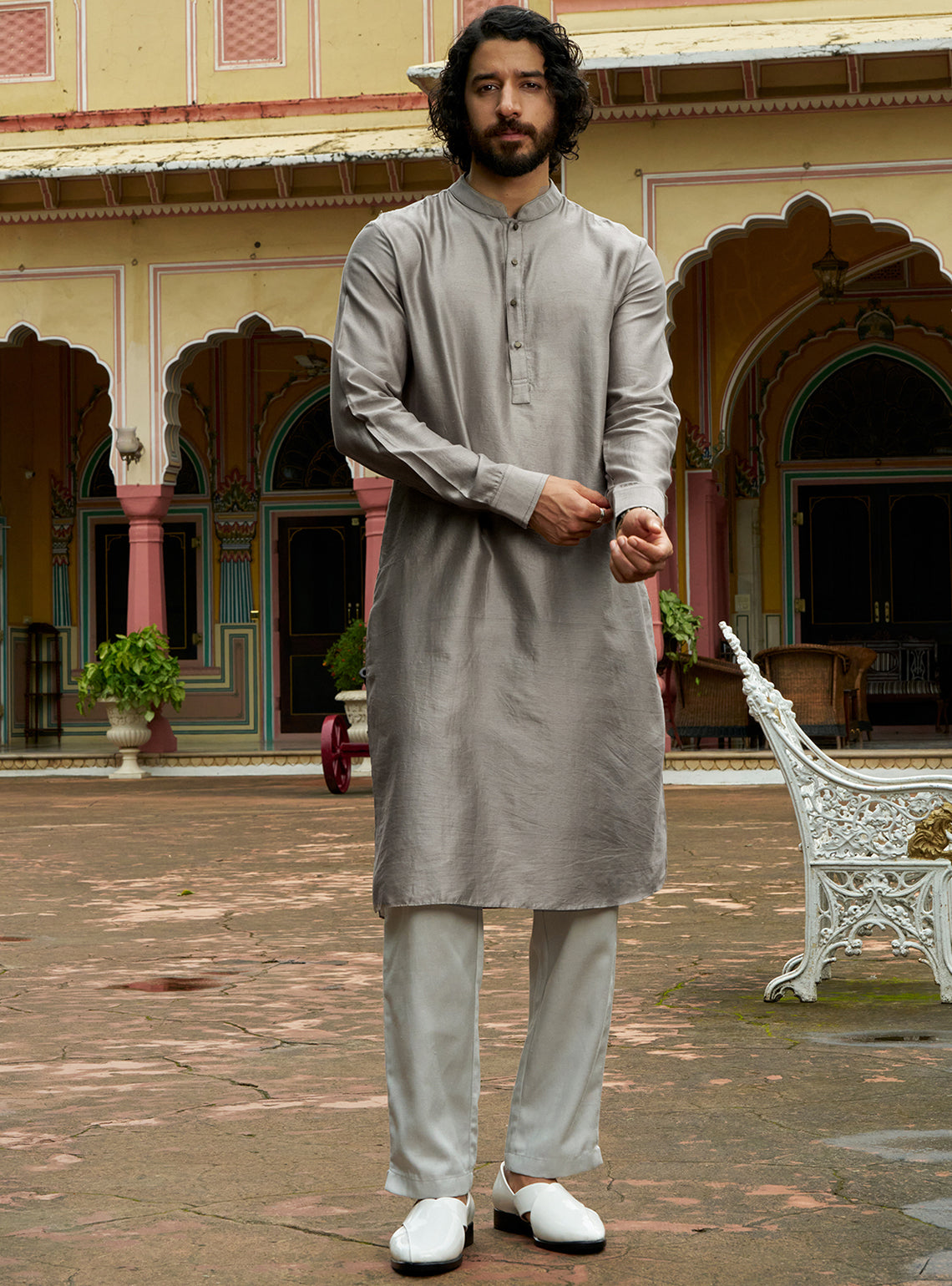 Zorba Grey Cotton Silk