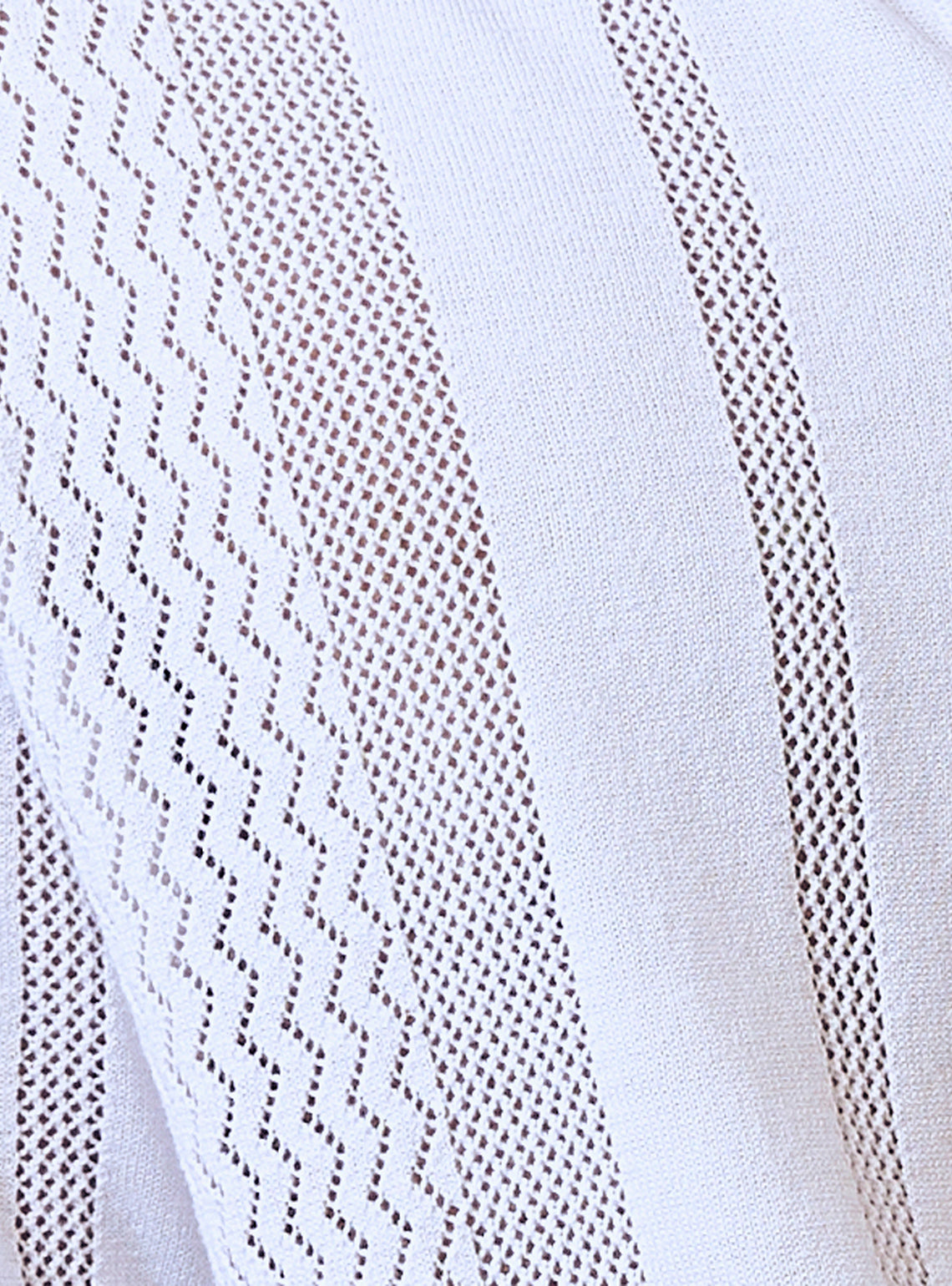 Titan White Cotton Pointelle Polo