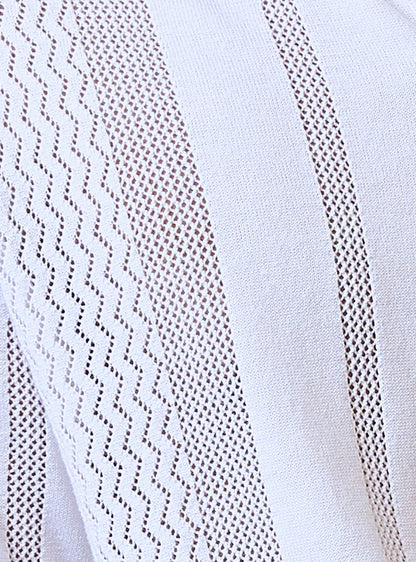 Titan White Cotton Pointelle Polo