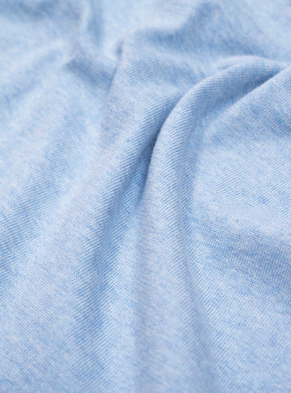 Cove Blue Cotton Melange Pullover