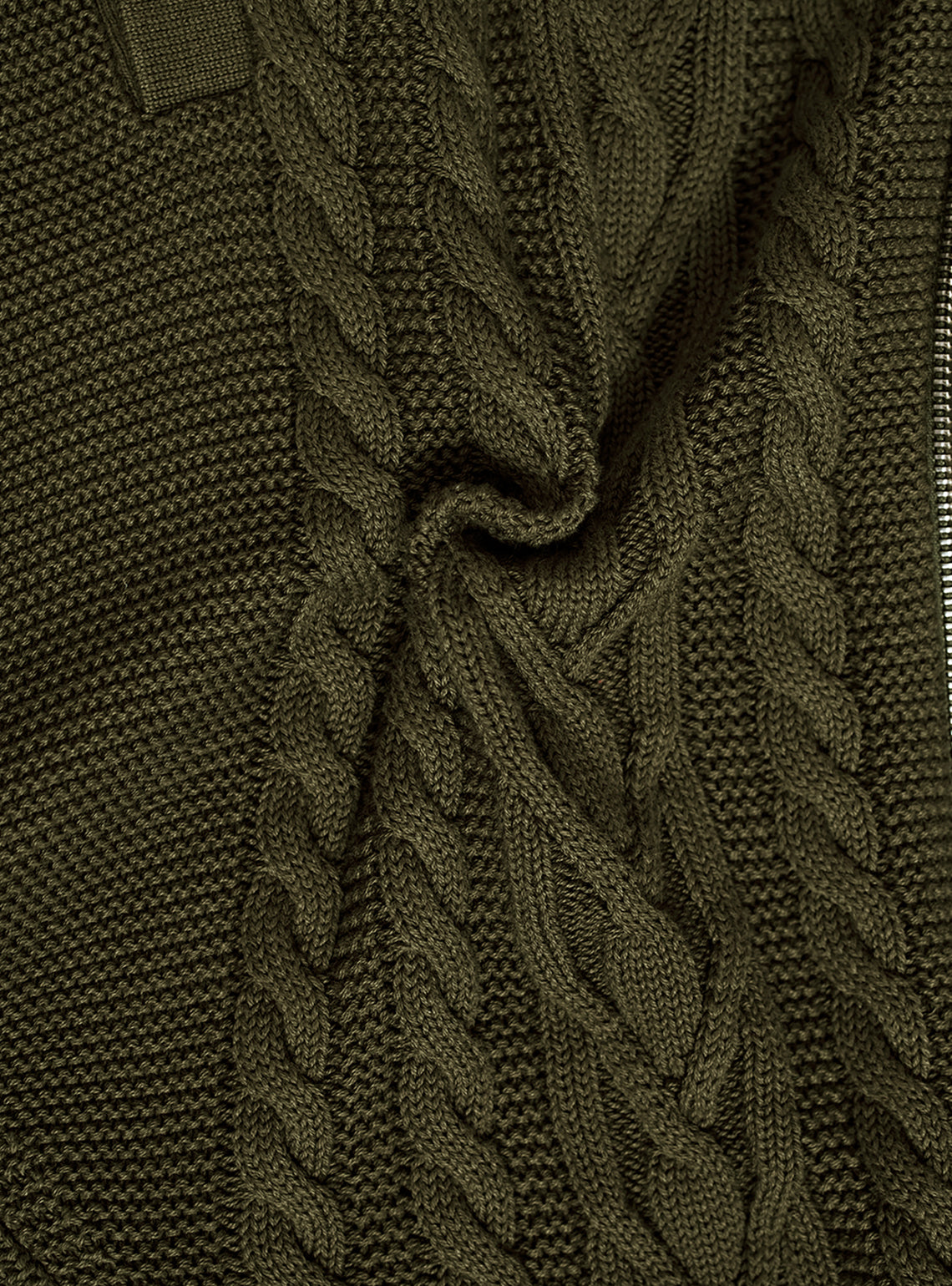 Moss Olive Cotton Cables Jacket