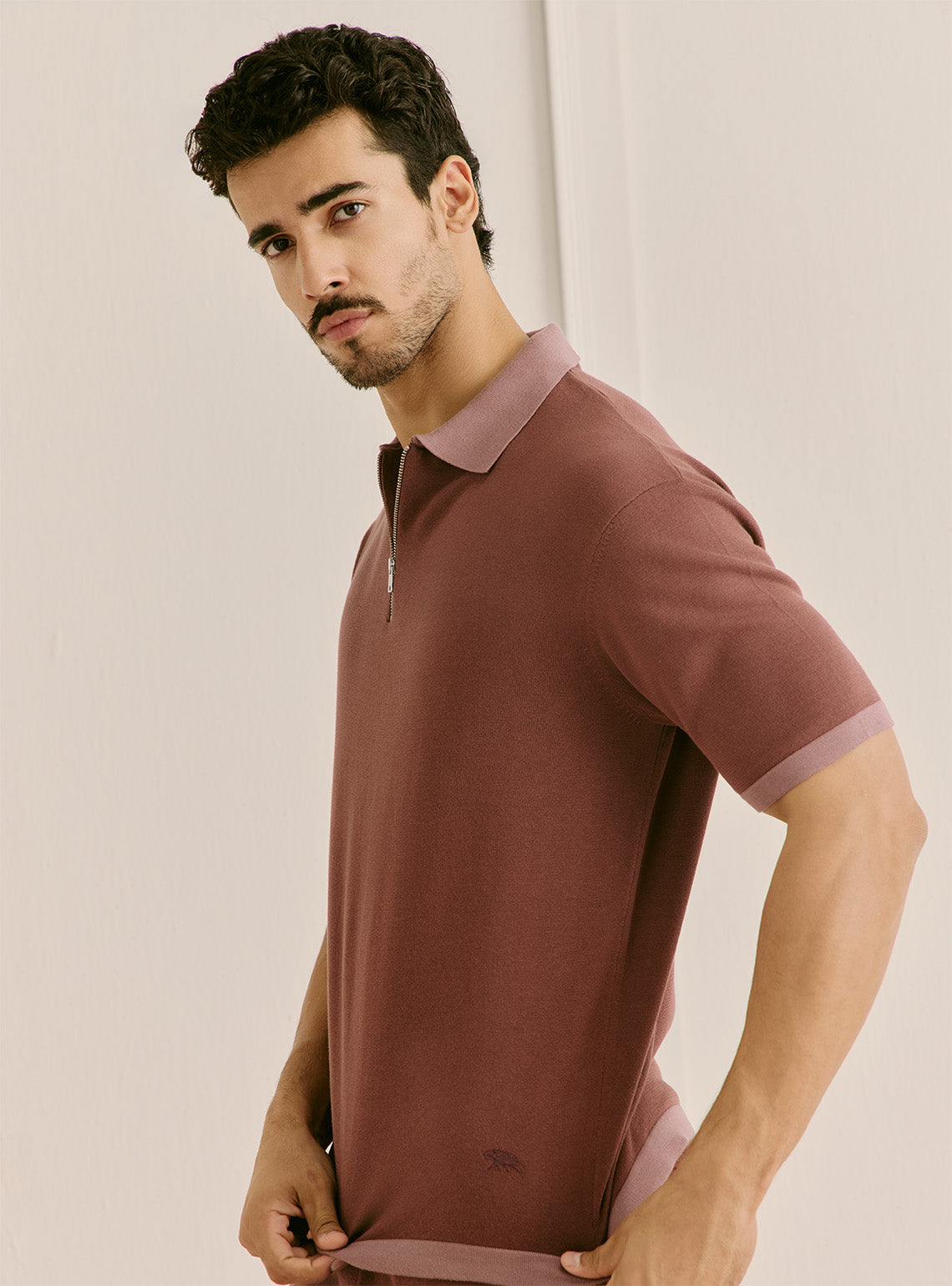 Vineyard Burgundy Cotton Knit Polo