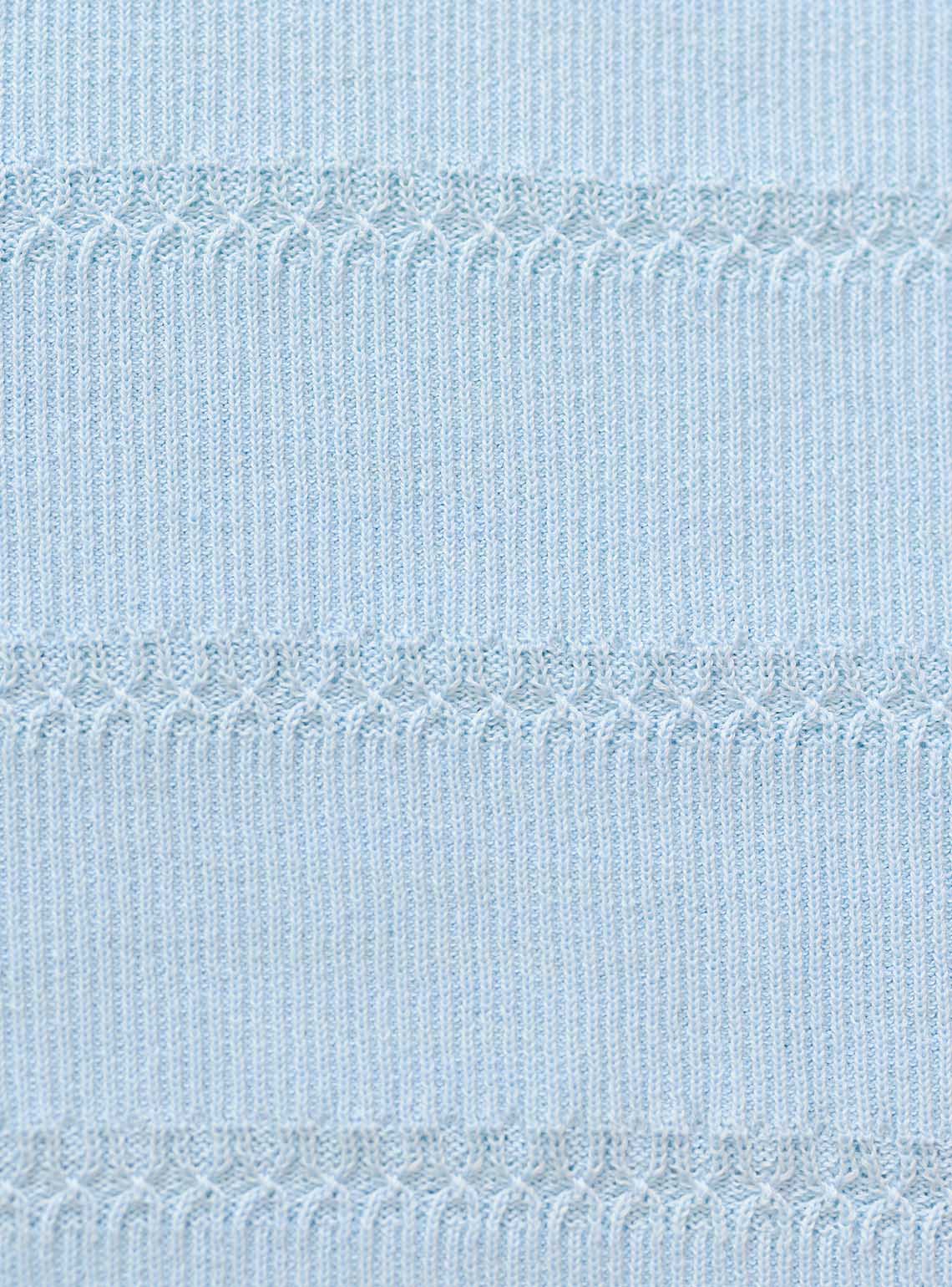 Harbour Blue Cotton Textured Crewneck