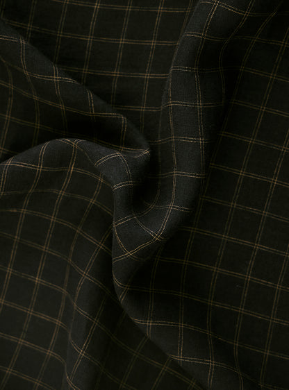 Onyx Gold Check Linen Shirt