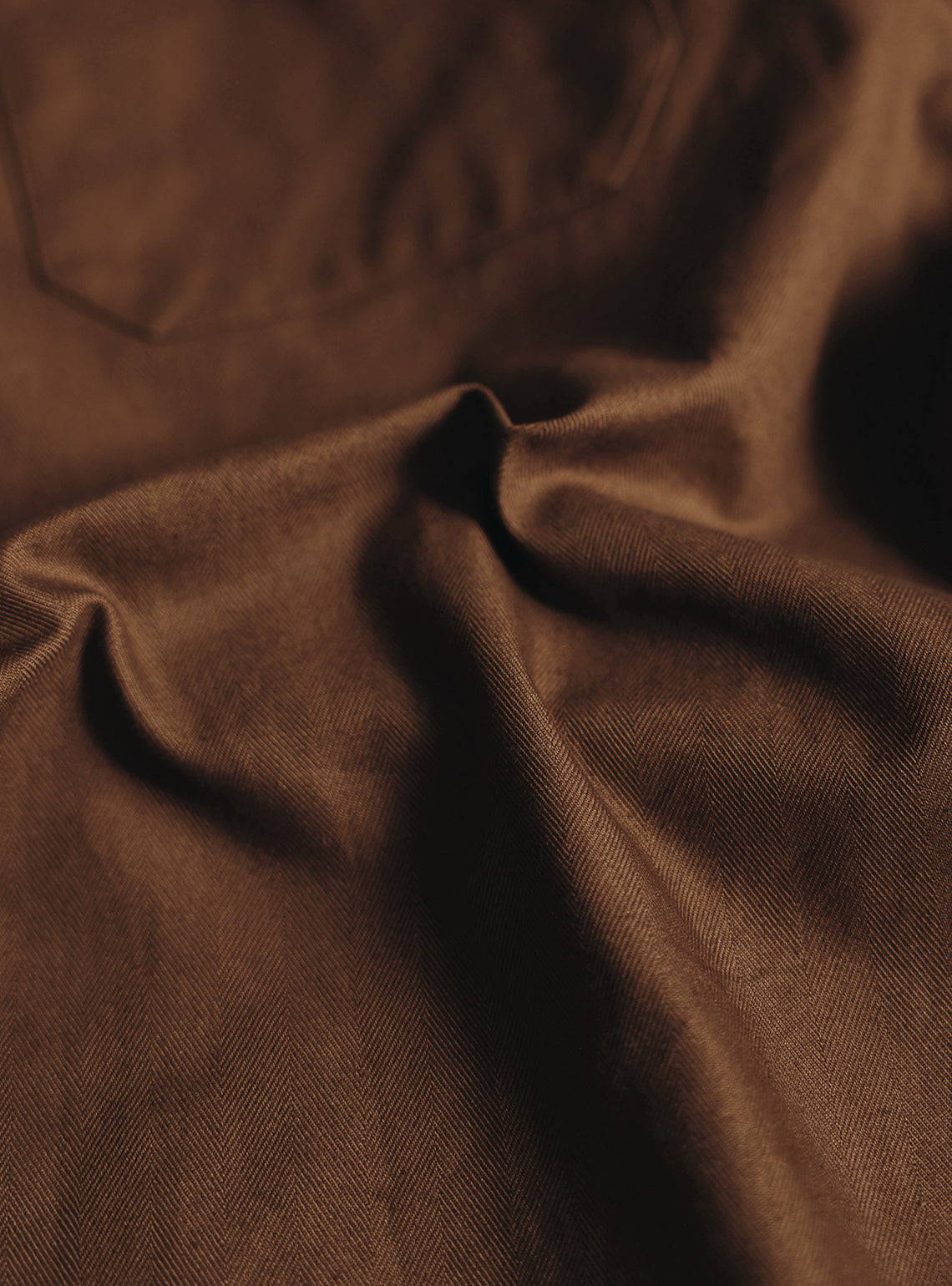 Eclipse Brown Cotton Herringbone Trousers