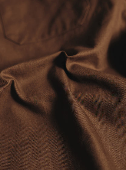 Eclipse Brown Cotton Herringbone Trousers