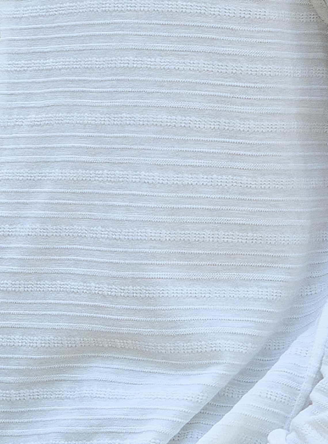 Alto White Cotton Blend Pointelle Shirt