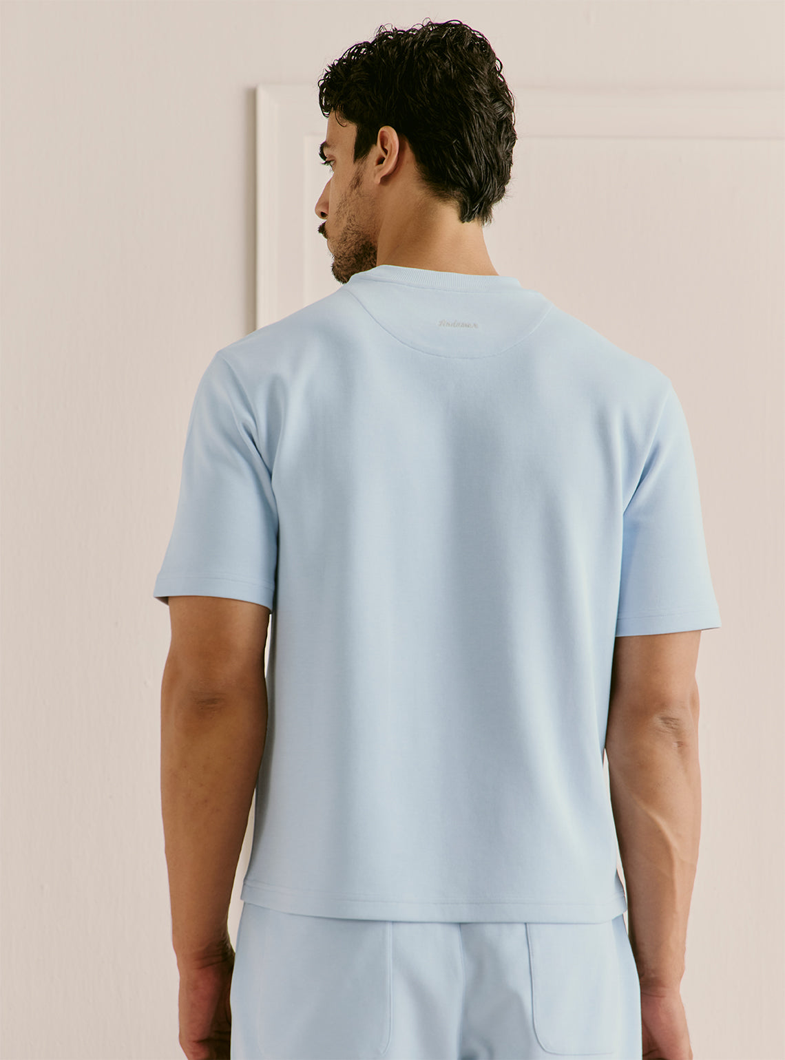Echo Blue Cotton Blend Crewneck