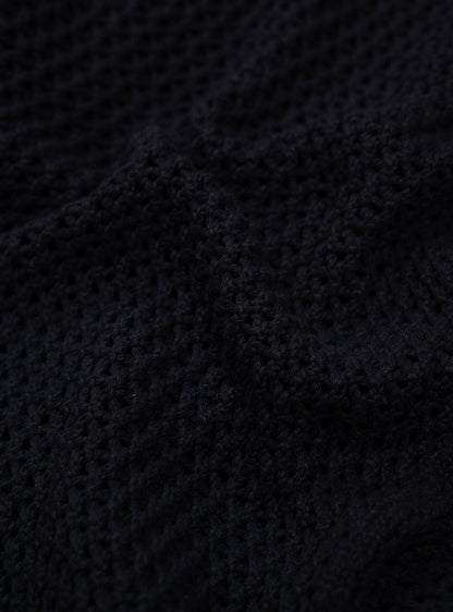 Bunker Black Cotton Blend Knit Shirt