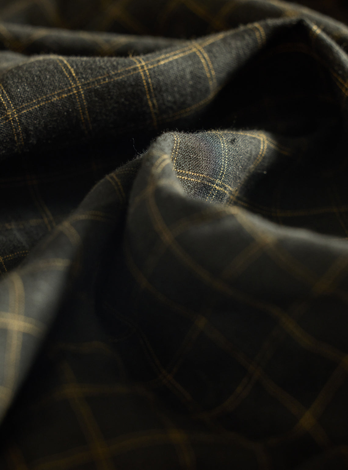 Onyx Gold European Linen Check Shirt