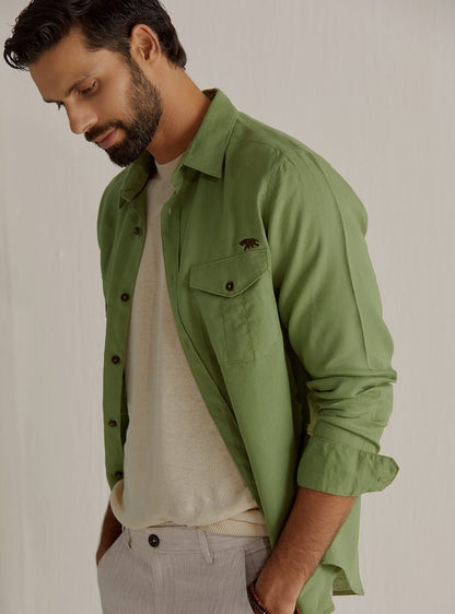 Jade Mist Linen Shirt