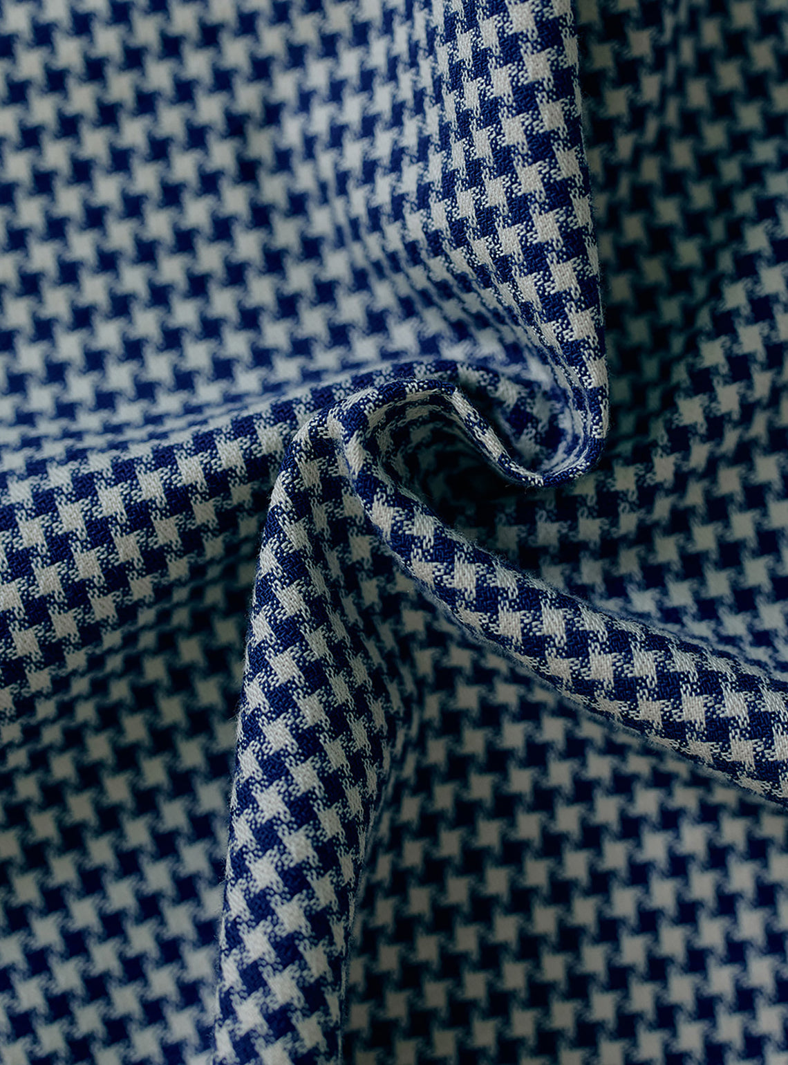 Deep Blue Houndstooth Dobby Cotton Shirt