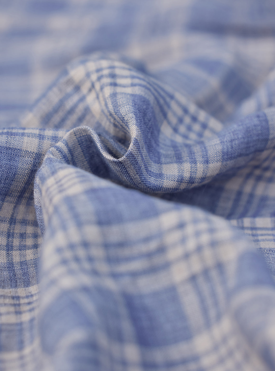 Mist Grey European Linen Check Shirt
