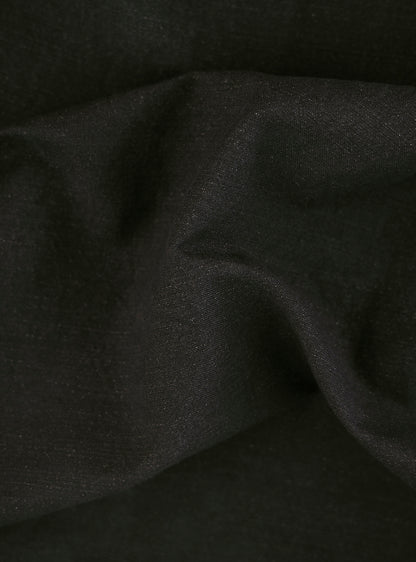 Onyx Black Cotton Linen Bomber