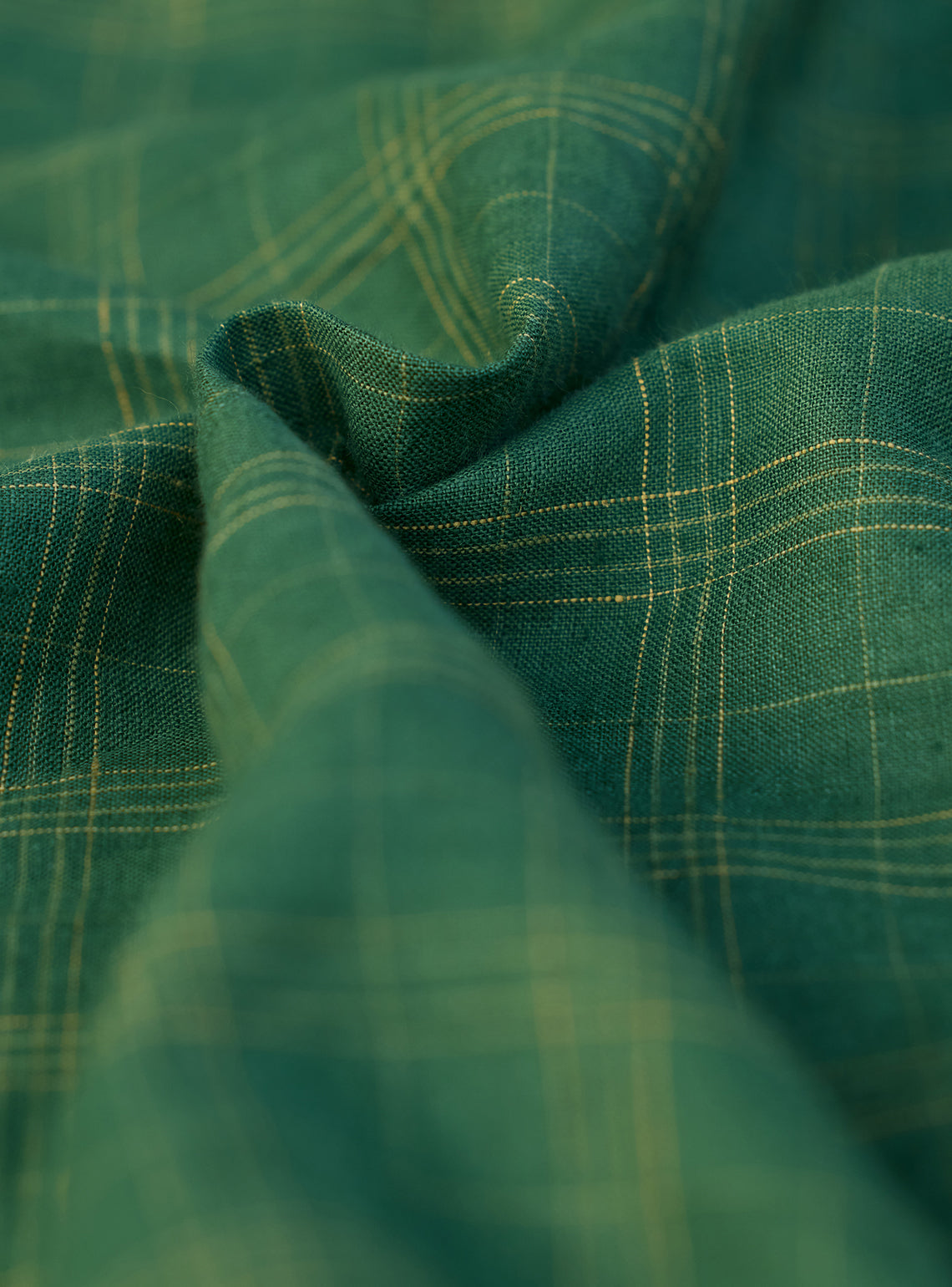 Pastoral Green Check Linen Shirt
