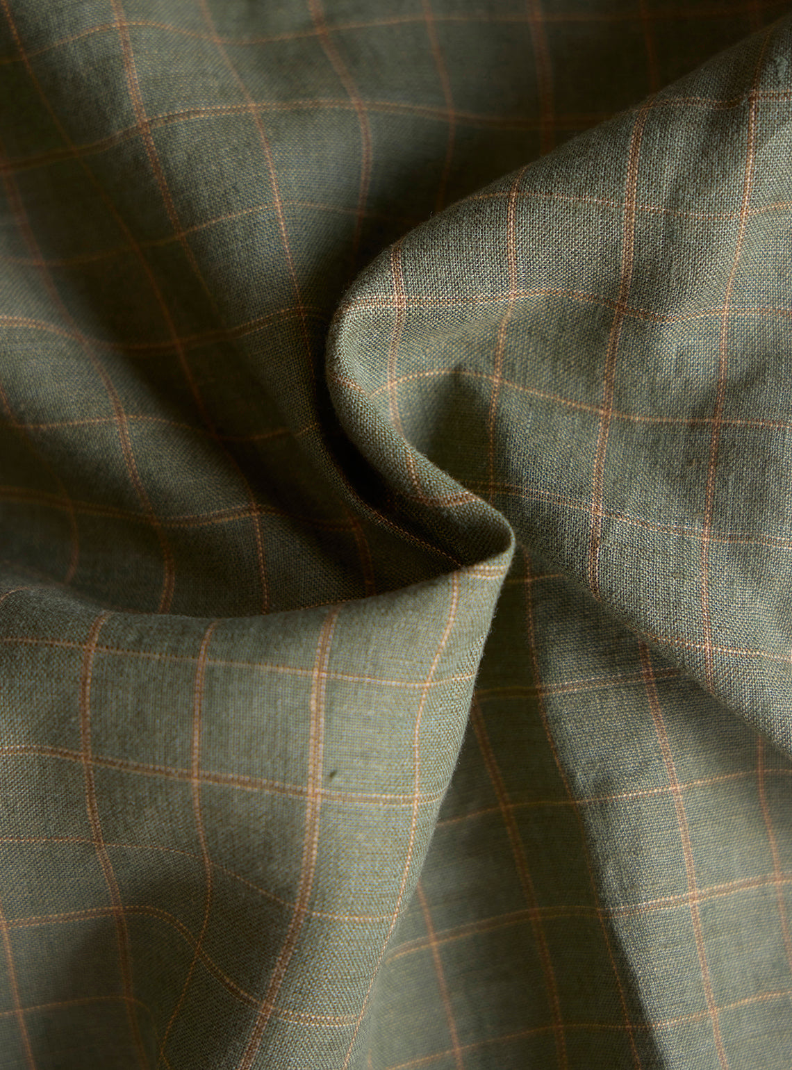 Gold Emerald Linen Check Shirt