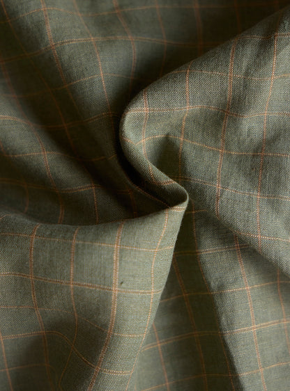 Gold Emerald Linen Check Shirt