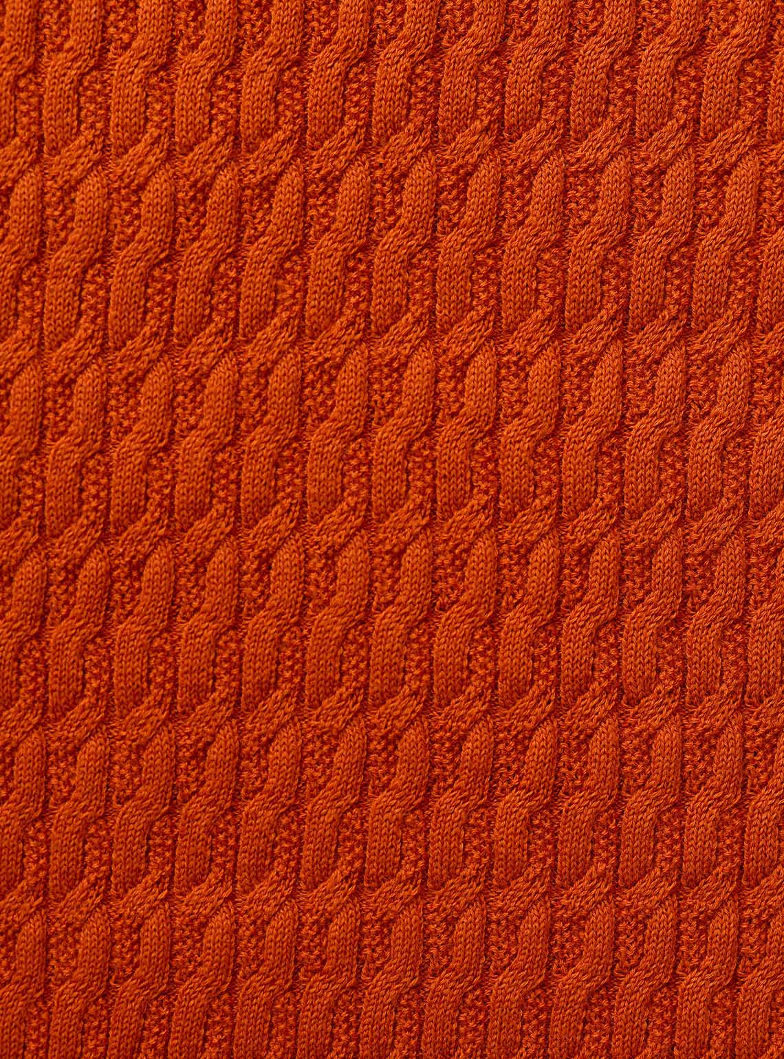 Terracotta Rust Cotton Cable Crewneck