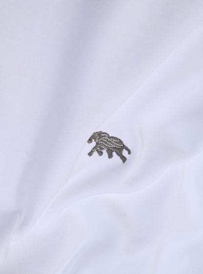 Quartz White Cotton Blend Crew