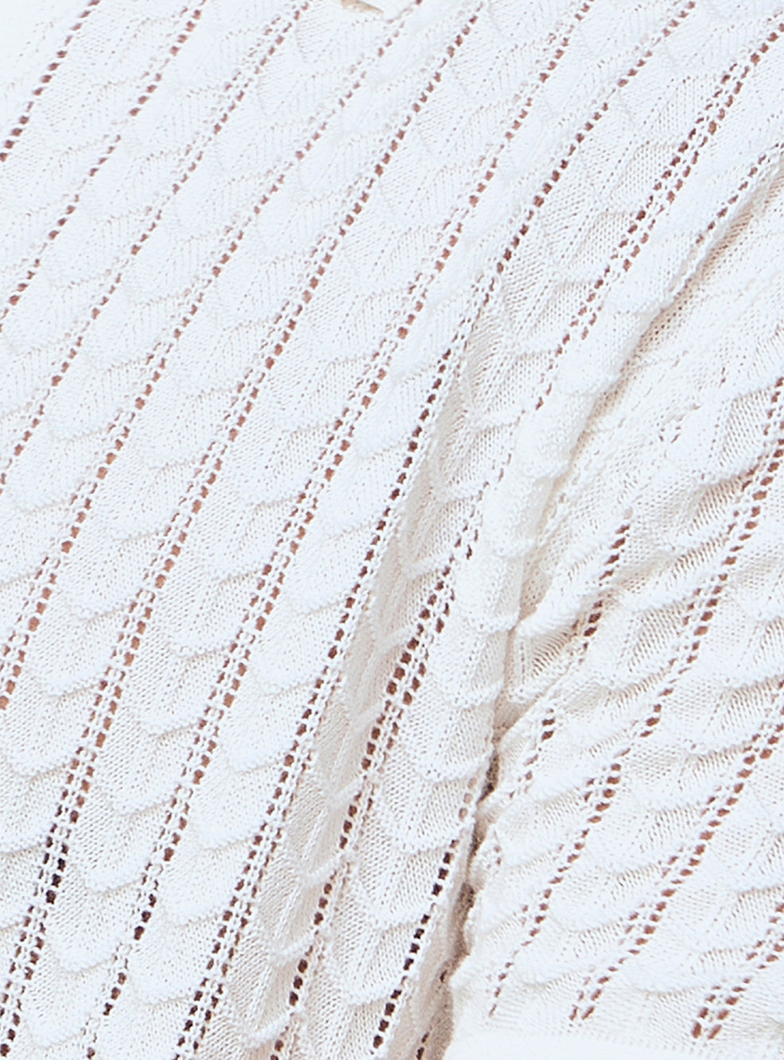 Mystic White Cotton Pointelle Shirt