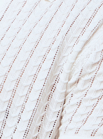 Mystic White Cotton Pointelle Shirt