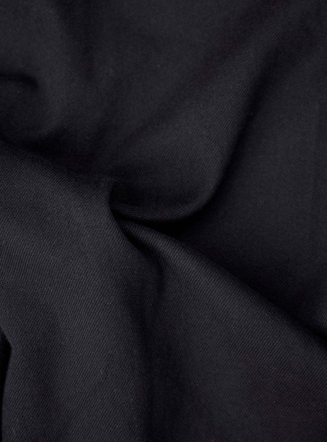 Onyx Black Cotton Pleated Trousers