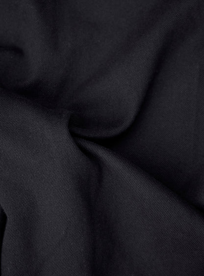 Onyx Black Cotton Pleated Trousers