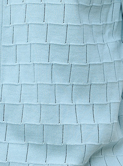 Ice Blue Cotton Pointelle Shirt
