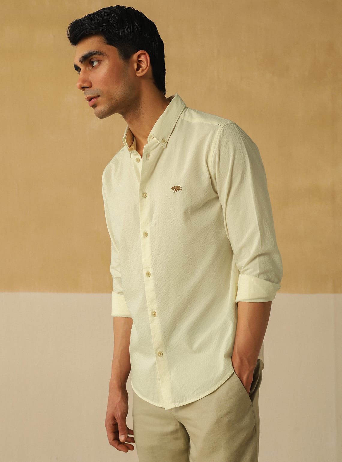 Tallow White Seersucker Shirt