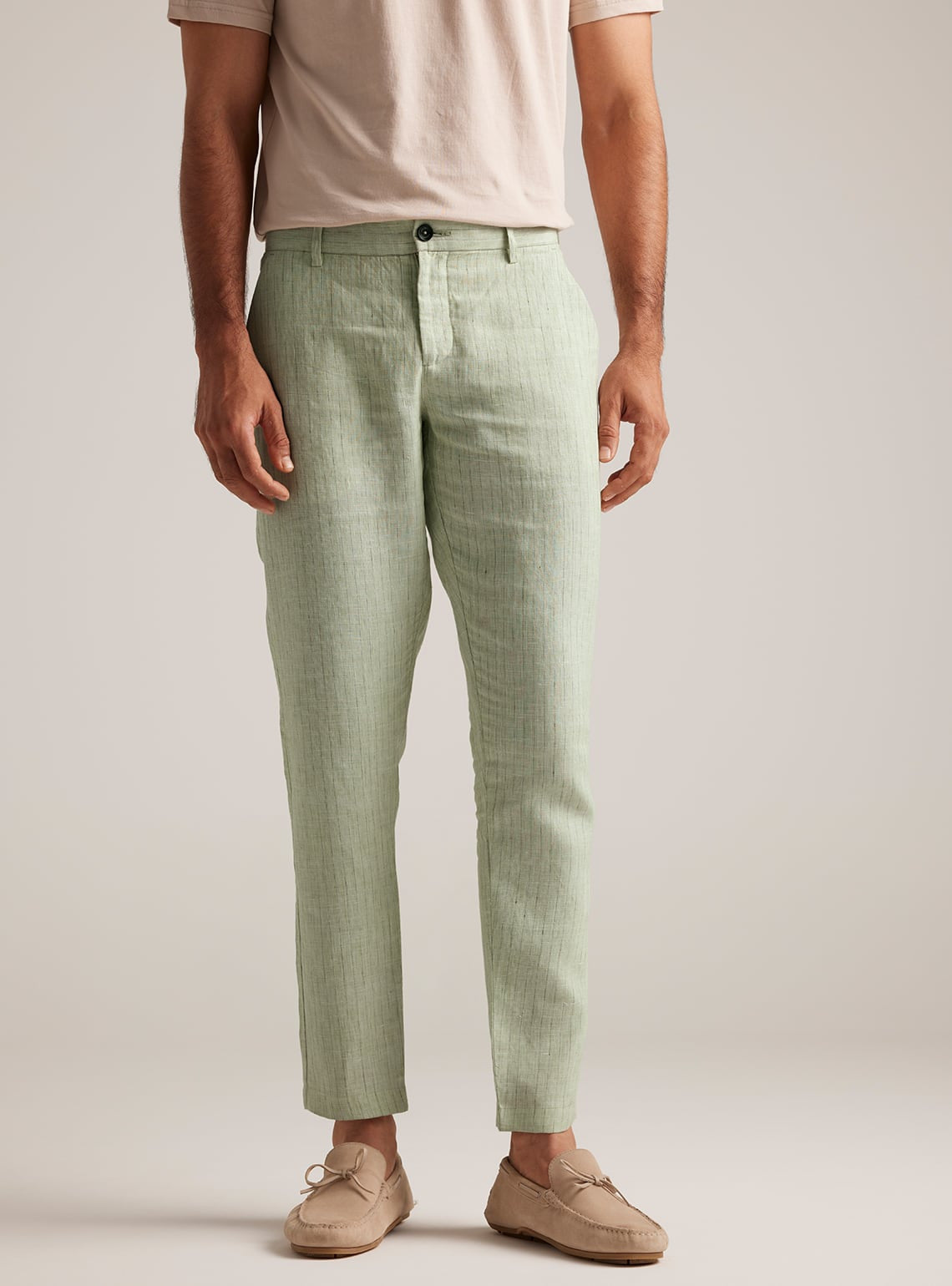Celadon Stripe Linen Pants