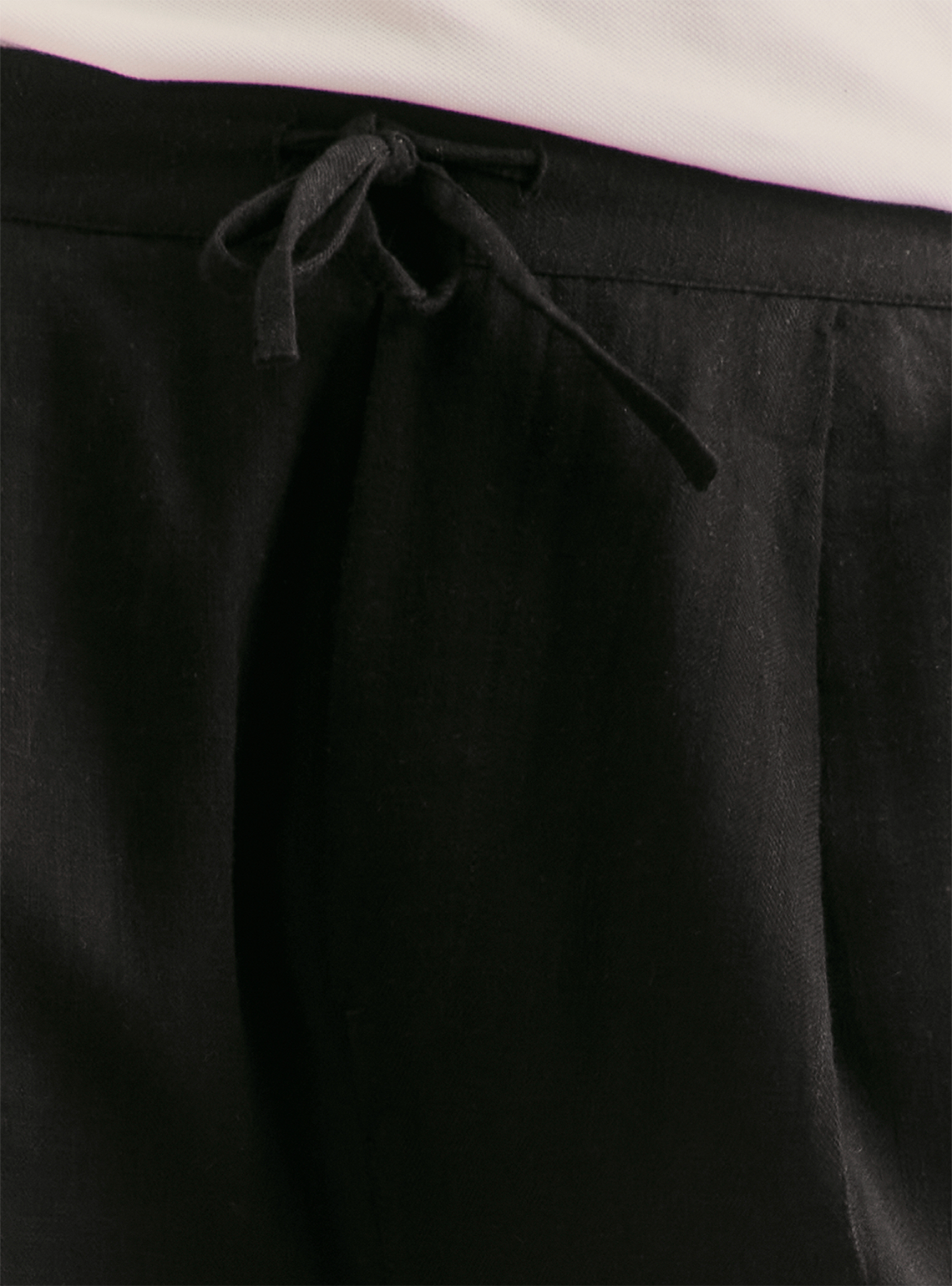 Midnight Black Cotton Straight Shorts