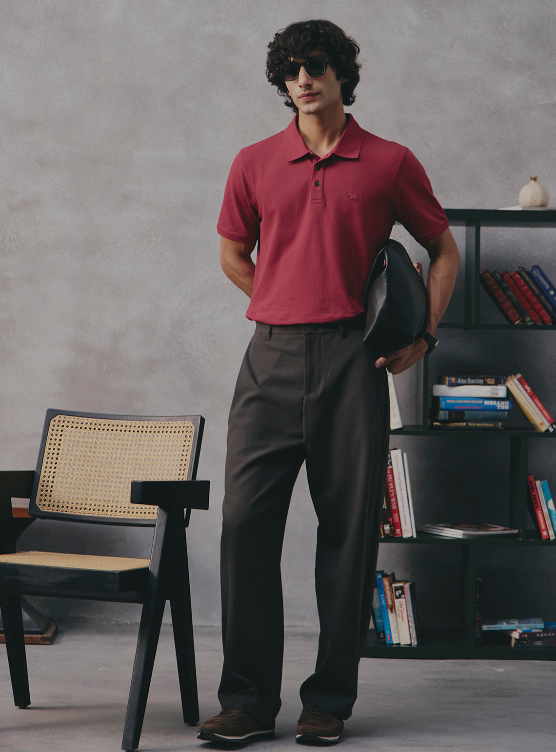 Berry Burgundy Cotton Stretch Polo